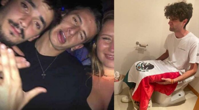 Estudiantes franceses en redes sociales mostrando racismo e irrespeto a la bandera de México
