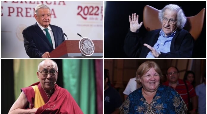 Entre los invitados se encuentran el Dalái Lama, líder del budismo tibetano; el escritor Noam Chomsky; al primer ministro de la India, Nareda Modi.
