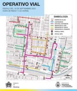 Operativo de cierre de calles del día viernes 15 de septiembre