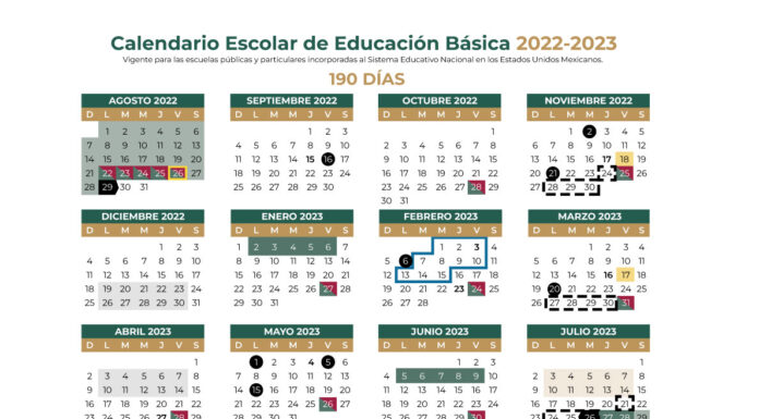 SEP: Calendario Escolar Ciclo 2023-2024