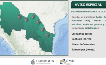Alerta en Nuevo León por posibles torbellinos y granizada