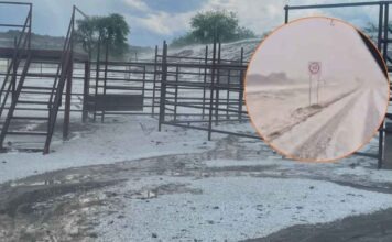 Granizada sorprende a automovilistas en Doctor Arroyo