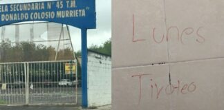 Mensaje del presunto tiroteon en el plantel educativo.