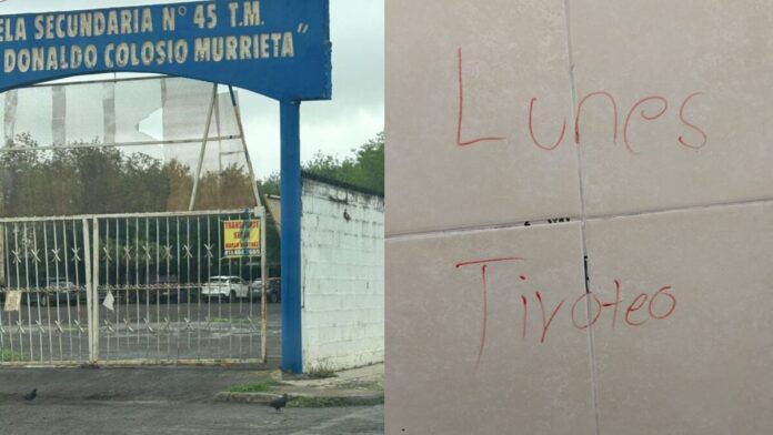 Mensaje del presunto tiroteon en el plantel educativo.