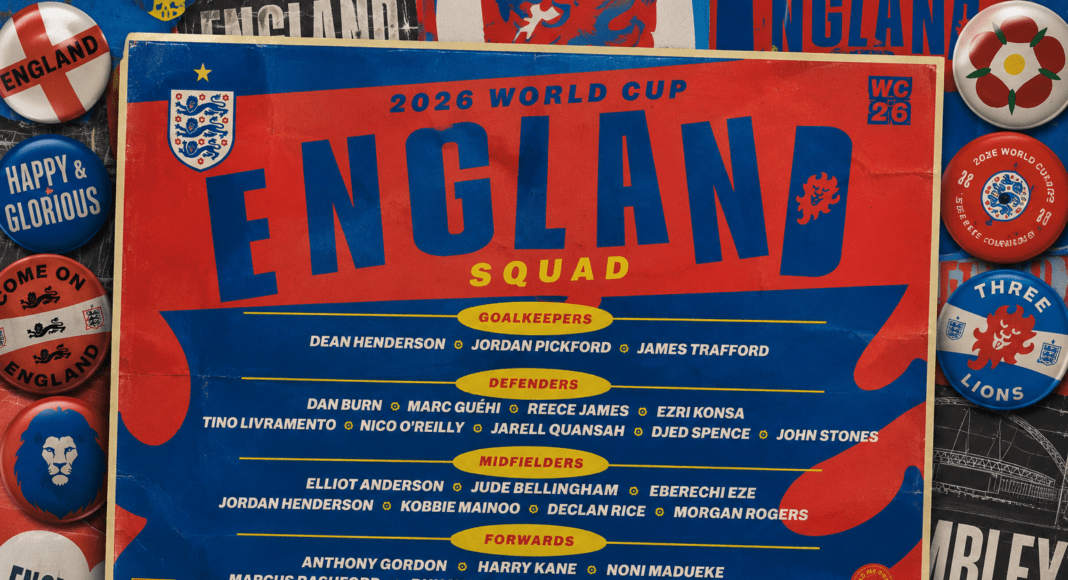 Inglaterra confirma su convocatoria final rumbo al Mundial 2026