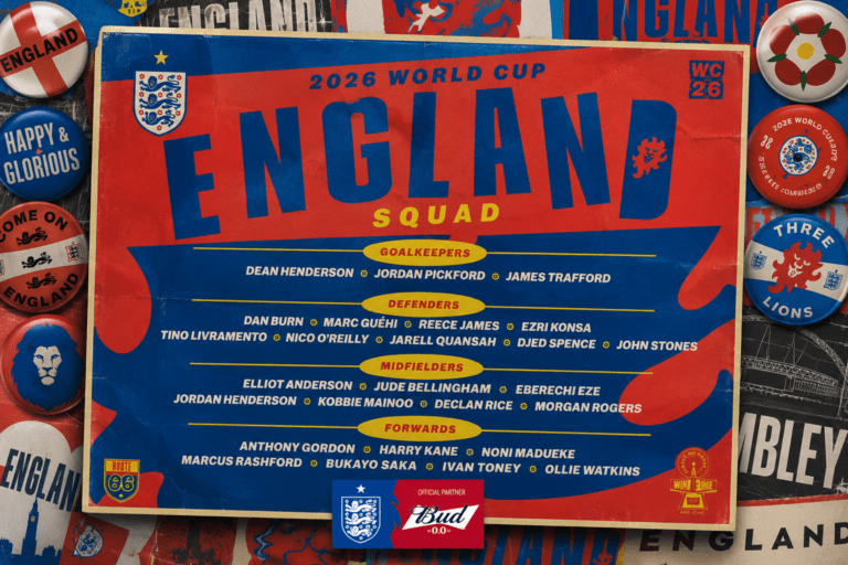 Inglaterra confirma su convocatoria final rumbo al Mundial 2026