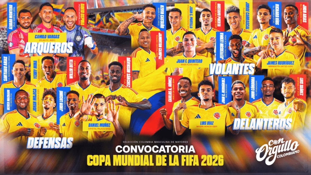 James Rodríguez encabeza la convocatoria de Colombia rumbo al Mundial