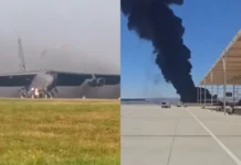Mueren ocho personas tras caída de bombardero B-52 en California; investigan causas