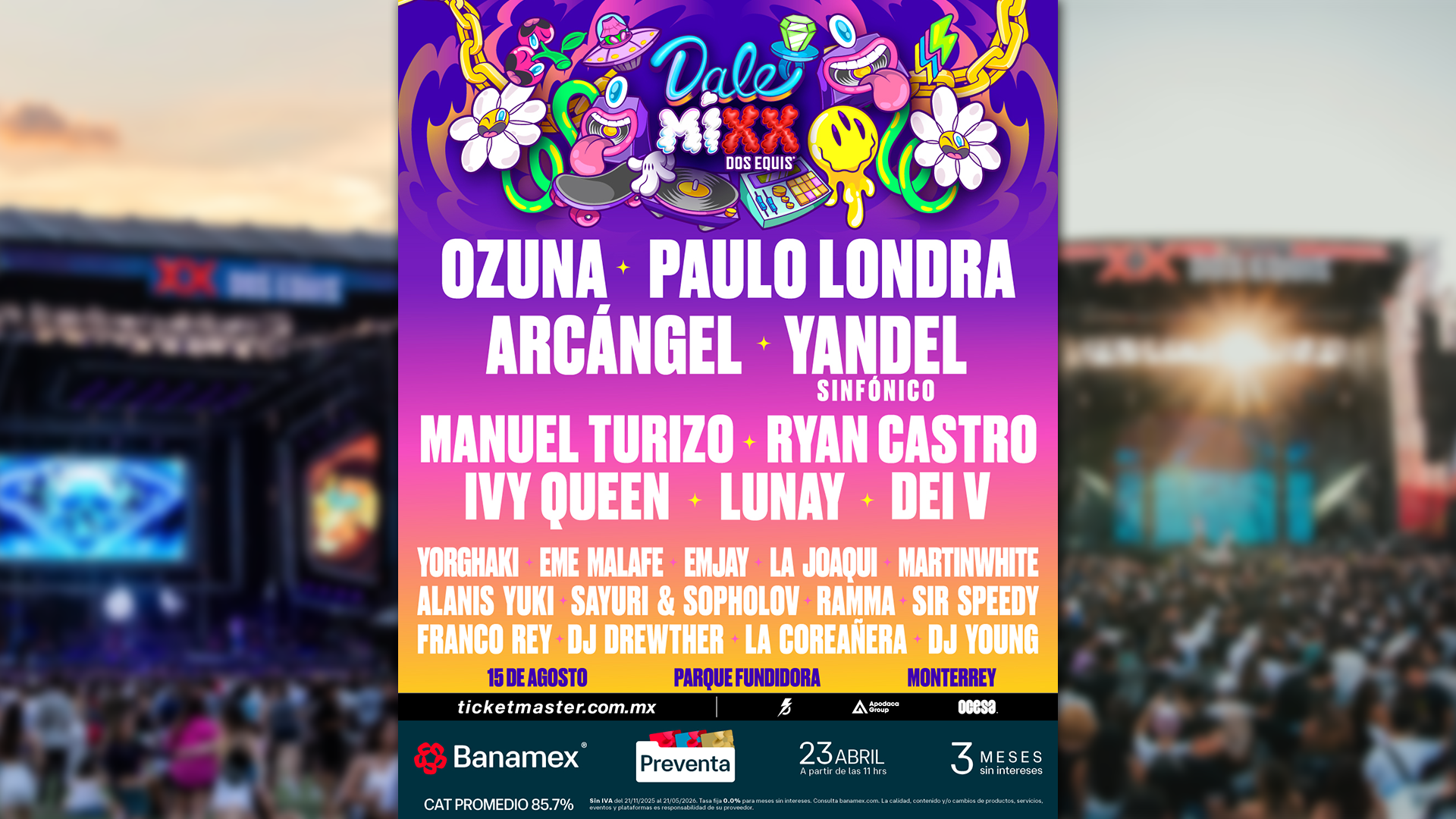DaleMixx 2026 está listo para convertir a Monterrey en una de las principales sedes de la música urbana este verano. El festival se realizará el sábado 15 de agosto de 2026 en Parque Fundidora, con apertura programada a las 2:00 de la tarde y un cartel encabezado por artistas como Ozuna, Paulo Londra, Arcángel, Yandel, Manuel Turizo, Ryan Castro e Ivy Queen.Con una jornada que puede extenderse durante varias horas, llegar preparado puede hacer la diferencia entre pasar un buen día y terminar agotado antes de que aparezcan tus artistas favoritos. Por eso, antes de salir rumbo a Fundidora, hay varios puntos que conviene considerar.
DaleMixx 2026: llega preparado desde antes
Uno de los primeros consejos para disfrutar DaleMixx 2026 es no dejar la llegada para el último momento. El festival comenzará desde las 2:00 de la tarde, por lo que conviene revisar con anticipación el trayecto, el acceso correspondiente y la ubicación de los escenarios.
Parque Fundidora es un espacio amplio y durante un festival multitudinario los desplazamientos entre zonas pueden tomar tiempo. Además, encontrar estacionamiento puede complicarse conforme avance la jornada.
Por ello, si vas a manejar, considera salir con suficiente anticipación y revisar previamente las opciones disponibles. Si utilizarás transporte público, también es recomendable planear el regreso antes de entrar.
Otro punto importante es establecer un punto de encuentro con tus acompañantes. En un festival con miles de asistentes, la señal del teléfono puede complicarse y resulta fácil perderse entre la multitud.
DaleMixx 2026: revisa qué puedes llevar
Antes de preparar la mochila, revisa las restricciones oficiales del evento. Ticketmaster señala que no se permitirá el ingreso de cámaras fotográficas o de video profesionales, por lo que llevar equipo especializado puede convertirse en un problema en los accesos.
Para una jornada larga, lo ideal es llevar solamente lo indispensable: teléfono celular, identificación, boleto, dinero o método de pago y los artículos personales que estén permitidos.
También conviene utilizar una bolsa pequeña, cómoda y fácil de mantener bajo control. En zonas donde existe mucha concentración de personas, llevar objetos de valor innecesarios solamente aumenta el riesgo de perderlos.
Si tienes dudas sobre algún artículo específico, consulta antes las reglas oficiales de Ticketmaster México y la información que publique la organización antes del festival.
DaleMixx 2026: arma tu propio itinerario
El cartel de DaleMixx 2026 reúne suficientes nombres como para que resulte complicado ver absolutamente todo.
La programación anunciada incluye a Ozuna, Paulo Londra, Arcángel, Yandel, Manuel Turizo, Ryan Castro, Ivy Queen, Lunay, Dei V, Yorghaki, Eme Malafe, EMJAY, La Joaqui, Alanis Yuki, Sayuri y Sopholov, Franco Rey y DJ Young Music, entre otros participantes.
Por eso, una buena estrategia consiste en identificar desde antes a los artistas que definitivamente quieres ver y ponerlos en orden de prioridad.
No necesitas permanecer durante toda la presentación de cada artista. Si dos actuaciones que quieres disfrutar están separadas por una distancia considerable, calcula el tiempo necesario para trasladarte.
También deja algunos espacios libres. Ir de un escenario a otro durante horas sin descansar puede terminar pasándote factura.
DaleMixx 2026: hidrátate y cuida tu energía
En Monterrey, agosto puede representar un reto adicional para cualquier evento al aire libre. Aunque el festival se realice durante la tarde y noche, pasar varias horas caminando, bailando y permaneciendo entre grandes concentraciones de personas puede provocar cansancio.
Por eso, hidratarte durante la jornada debe ser una prioridad.
No esperes a sentirte completamente agotado para tomar un descanso. Busca momentos para sentarte, comer algo y recuperar energía antes de regresar a los escenarios.
También es recomendable utilizar ropa cómoda y calzado adecuado. Puede que el outfit sea una parte importante de la experiencia, pero pasar varias horas de pie con zapatos incómodos puede hacer que el cansancio llegue mucho antes de lo esperado.
Una gorra, lentes de sol y protección solar pueden ser útiles durante las primeras horas del evento, siempre considerando las reglas de acceso.
DaleMixx 2026: cuida tu celular y tus pertenencias
El celular será probablemente una de las herramientas más utilizadas durante el festival: fotografías, videos, mensajes, mapas, horarios y comunicación con amigos.
Precisamente por eso, quedarse sin batería puede convertirse en un problema.
Si cuentas con una batería portátil permitida por las reglas del evento, puede ser una buena idea llevarla. Antes de salir de casa, carga completamente tu teléfono y evita gastar batería innecesariamente durante las primeras horas.
También guarda tus pertenencias en un lugar seguro y evita sacar la cartera o el celular constantemente en zonas de alta concentración.
Un consejo sencillo puede evitar muchos problemas: no lleves algo al festival que te dolería perder.
DaleMixx 2026: disfruta sin intentar verlo todo
Uno de los errores más comunes en los festivales es convertir el día en una carrera.
Con un cartel tan amplio como el de DaleMixx 2026, probablemente tendrás que elegir entre algunas presentaciones. Y eso está bien.
Si uno de tus artistas favoritos toca temprano, puedes comenzar la jornada con ese show y después explorar otros escenarios. Si otro de los nombres principales aparece más tarde, aprovecha las horas anteriores para comer, descansar y conocer el resto del festival.
Además de los conciertos, las experiencias y zonas disponibles pueden variar de acuerdo con el tipo de boleto. Ticketmaster contempla opciones General, Comfort Pass y Banamex VIP, además de lockers para los asistentes.
Lo importante es conocer qué incluye tu acceso antes de llegar para aprovecharlo correctamente.
DaleMixx 2026: prepara también el regreso
El último concierto no significa que el día haya terminado. Después de varias horas dentro del festival, miles de personas intentarán salir prácticamente al mismo tiempo.
Si vas en automóvil, acuerda con tus acompañantes un punto de encuentro y recuerda dónde dejaste estacionado el vehículo.
Si utilizarás transporte público o alguna aplicación de movilidad, revisa con anticipación las opciones disponibles para regresar a casa. También puede ser útil establecer un segundo plan por si la primera opción se encuentra saturada.
El recinto donde se realizará el festival es Parque Fundidora, ubicado en la zona de la colonia Obrera de Monterrey.
Planear el regreso desde antes puede evitar que termines buscando transporte con el celular sin batería y después de varias horas de fiesta.
DaleMixx 2026: disfruta el festival con responsabilidad
Finalmente, el mejor tip para DaleMixx 2026 es recordar que el objetivo es disfrutar la música y compartir la experiencia con amigos.
Mantente atento a tus pertenencias, respeta los espacios de los demás asistentes y si vas acompañado procura saber dónde se encuentran tus amigos.
También es importante conocer tus propios límites. Un festival puede durar muchas horas y no tienes que permanecer frente al escenario durante toda la jornada. Comer, descansar, hidratarte y tomar pausas también forma parte de disfrutar el evento.
Con Ozuna, Paulo Londra, Arcángel, Yandel, Manuel Turizo, Ryan Castro e Ivy Queen entre las figuras anunciadas, DaleMixx 2026 promete una jornada cargada de reguetón, música urbana y diferentes propuestas para los asistentes.
La cita será el 15 de agosto en Parque Fundidora, así que preparar el itinerario, revisar las restricciones, cuidar las pertenencias y organizar el transporte puede ayudarte a concentrarte en lo más importante: disfrutar de la música.
Tips para vivir DaleMixx