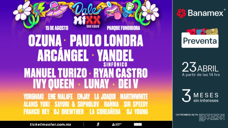 El lineup oficial de Dale Mixx 2026 reúne a algunas de las figuras más importantes del reguetón y la música urbana que se presentarán el próximo 15 de agosto en Parque Fundidora, Monterrey.