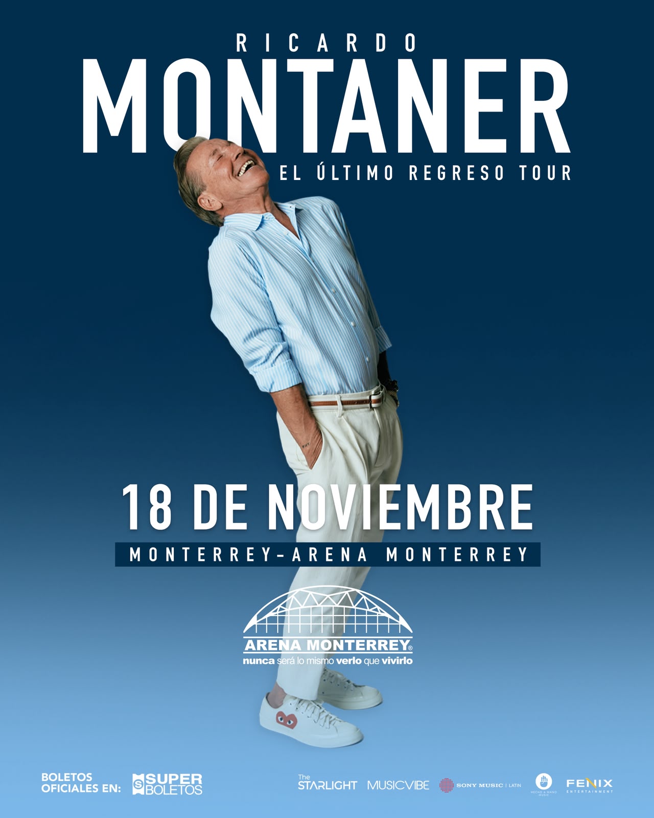 Así luce el póster oficial del concierto de Ricardo Montaner en Monterrey como parte de la gira El Último Regreso.