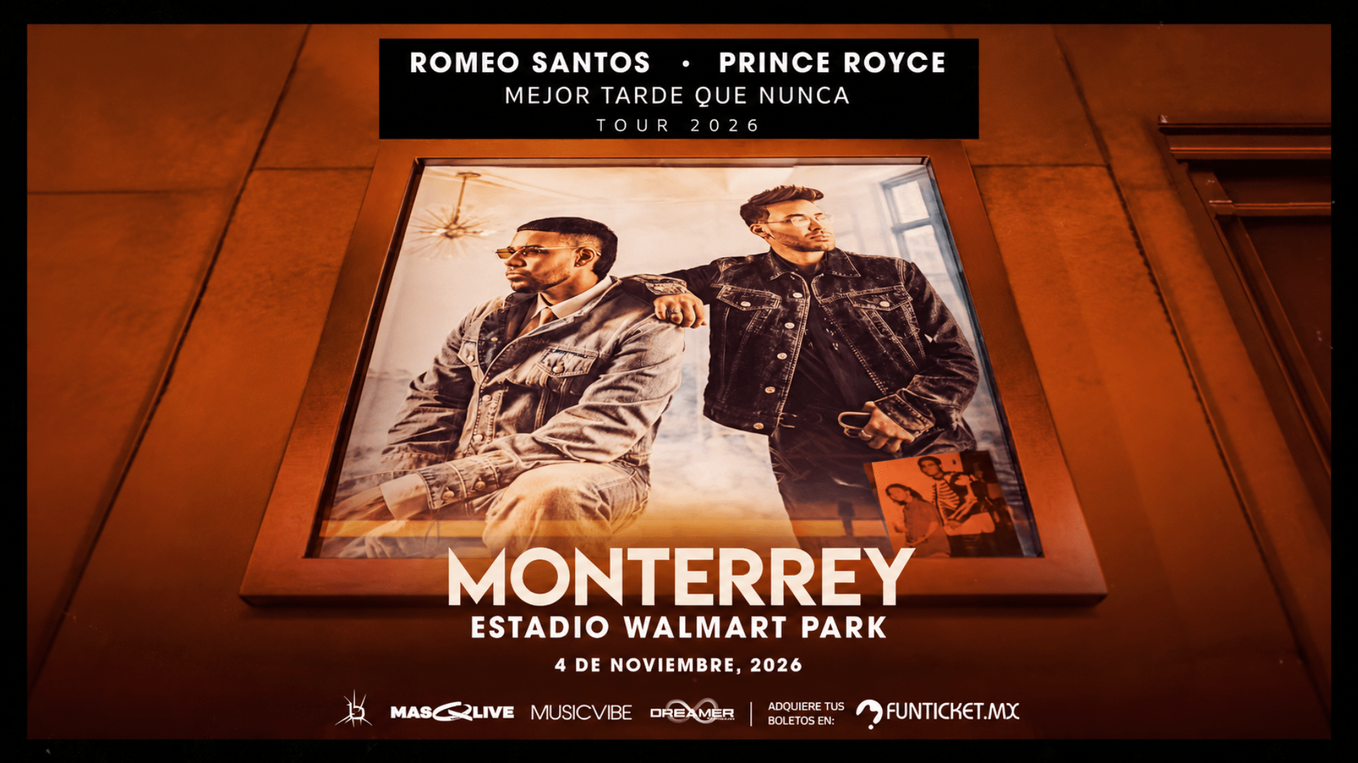 Romeo Santos y Prince Royce llegan al Walmart Park