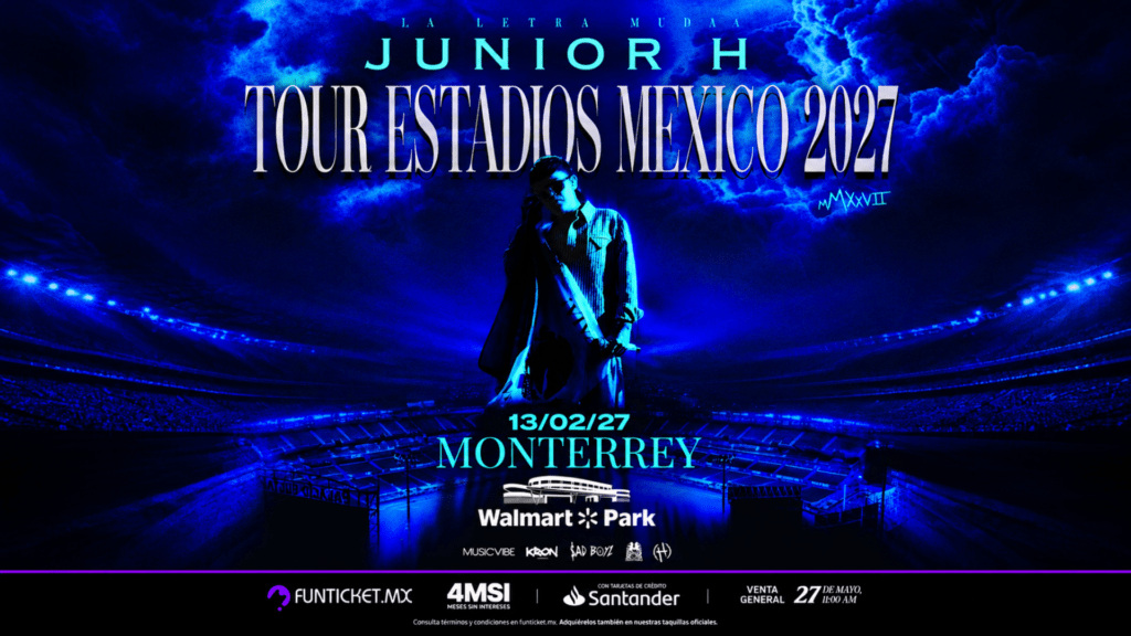 Junior H en Monterrey 2027: Impactante regreso al Walmart Park con su Tour Estadios