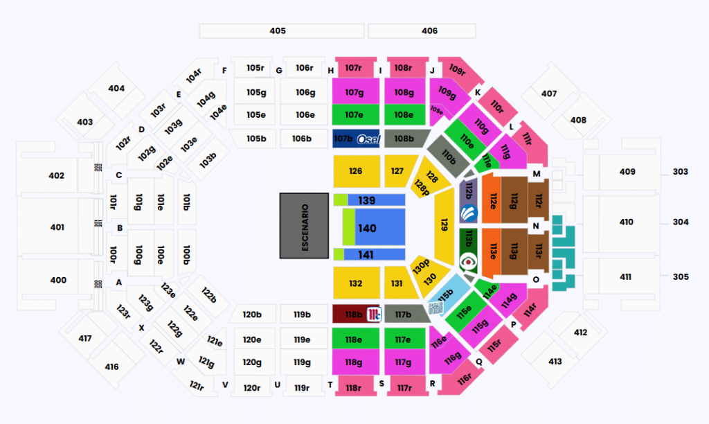 Así estarán distribuidas las localidades para el show “Del Bar a la Arena” de José Luis Zagar en la Arena Monterrey.